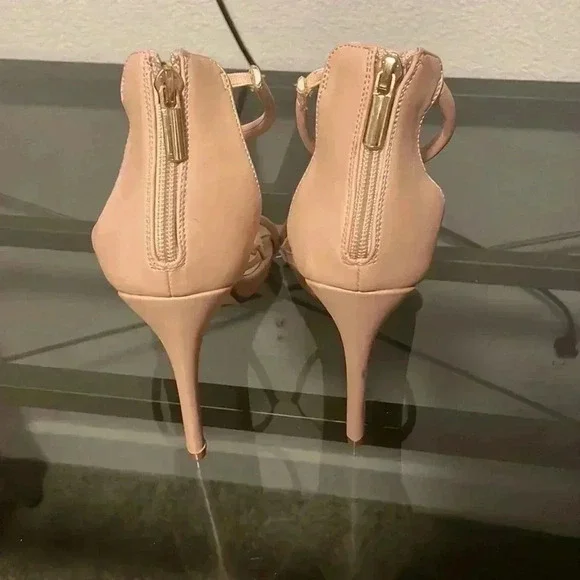 Shoedazzle Women's Nude Strappy High Heel Size 9.5 - Picture 5 of 8